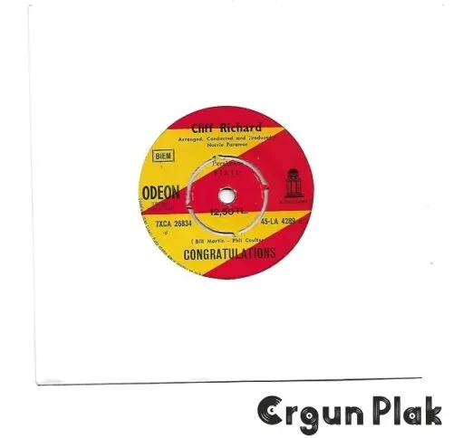 Cliff Richard Congratulations Plak