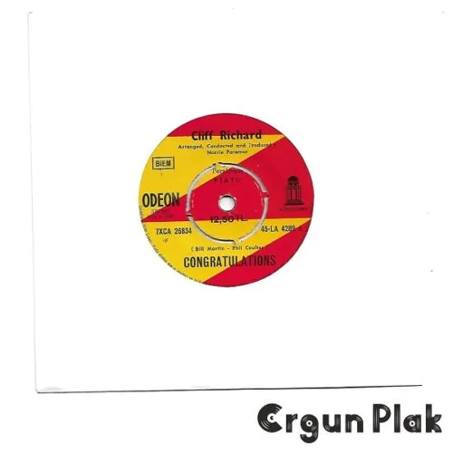 Cliff Richard Congratulations Plak